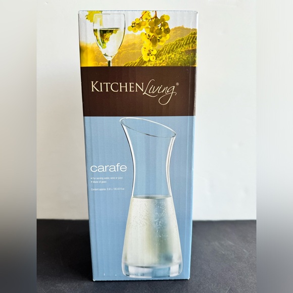 NEW Kitchen Living 10.5" Angled Polished Rim 0.9L Wine Water Glass Carafe - Picture 5 of 10